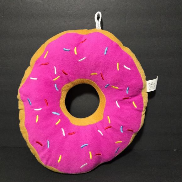 RARE ITEM! Matt Groening "The Simpsons" Stuffed Plush Donut Doughnut Pillow 14" - Picture 1 of 7